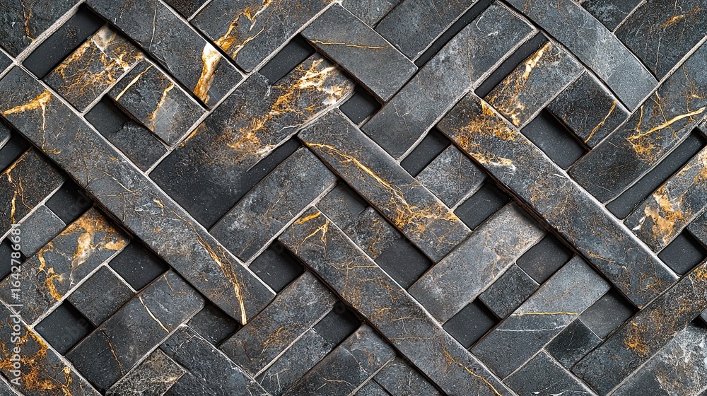 Poster elegant woven slate texture with golden veins creating a sophisticated background design for