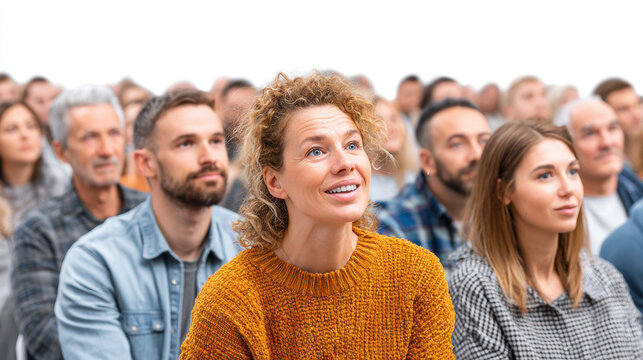 Diverse group of people engaging in a community event smiling and collaborating in an indoor setting with a professional and positive atmosphere