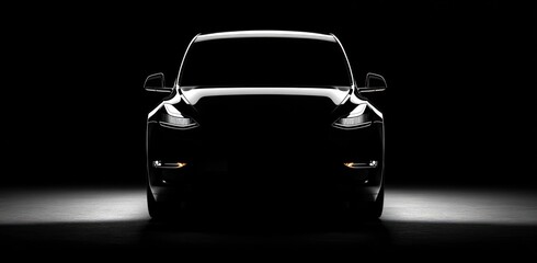 Silhouette of a modern car