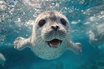 Obraz premium Seal pup underwater