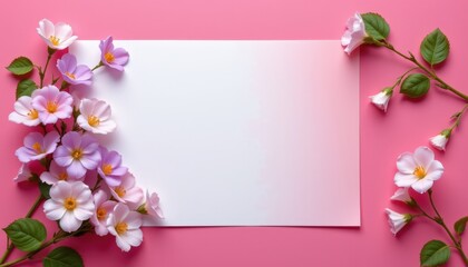 Elegant Eustoma Flowers White Paper Background