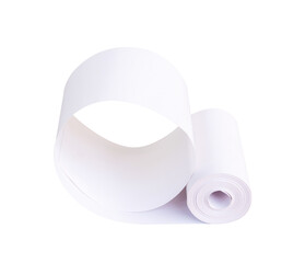 isolated blank white paper roll on a transparent white background