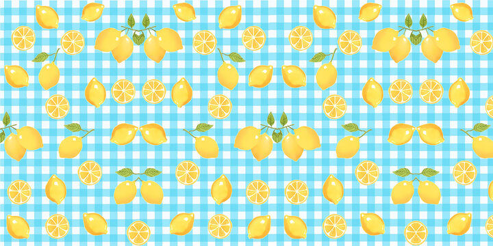 checkered pattern blue and lemon isolated on white background - Powered by Adobe