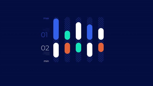 Business infographic element - animated bidirectional bar chart