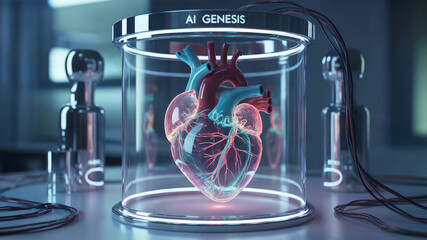Futuristic AI-Generated Artificial Heart Design