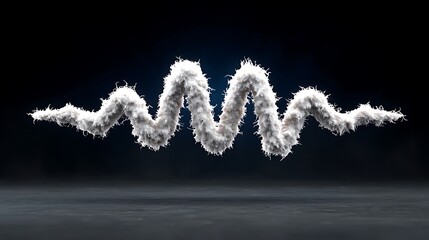 Rippled waveform light tracing curves through fog