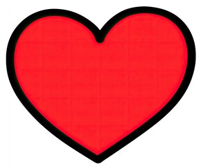 Simple red heart shape with a black outline