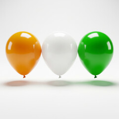 Colorful birthday party balloons with strings on a white background