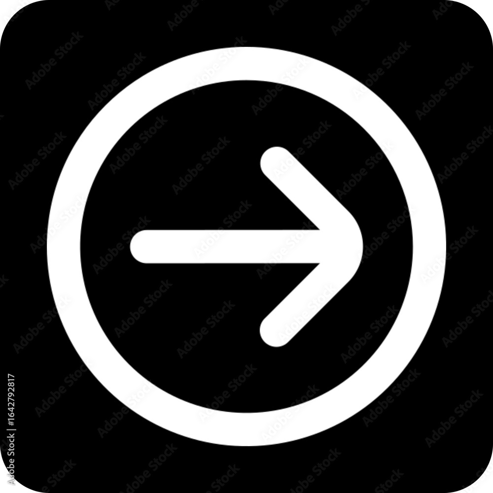 Poster circular right arrow icon for forward navigation