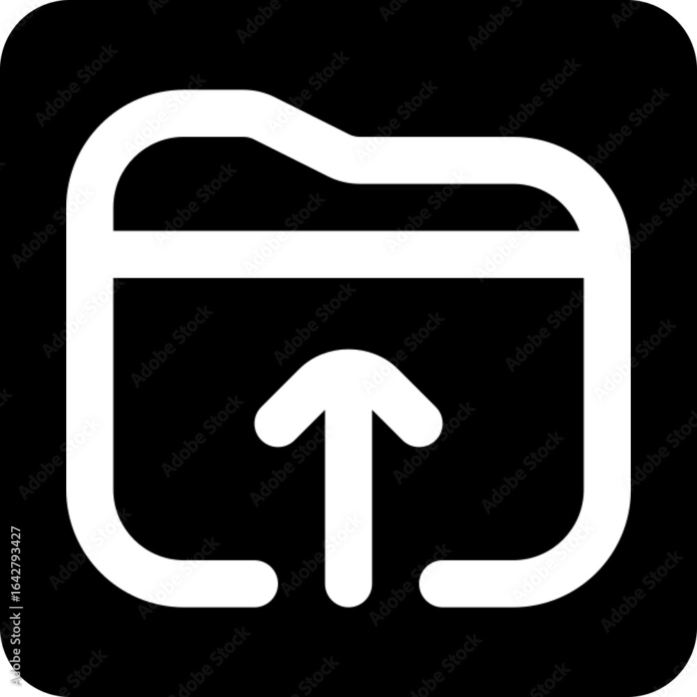 Poster folder with upload arrow symbol