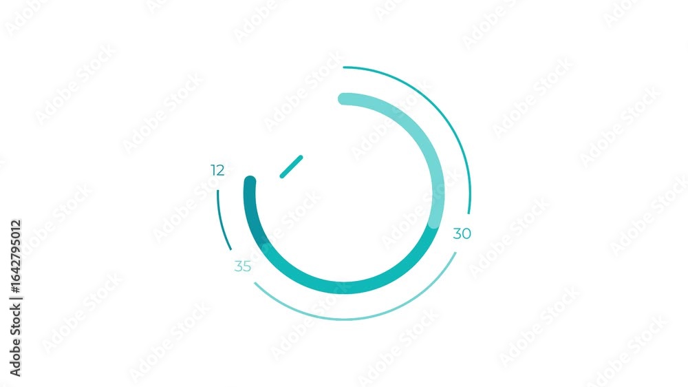 Poster animated infographic element - circle chart with percentage figures
