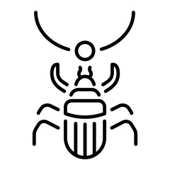A linear style icon representing scarab amulet  