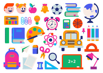 Bright School Education Icon Grid