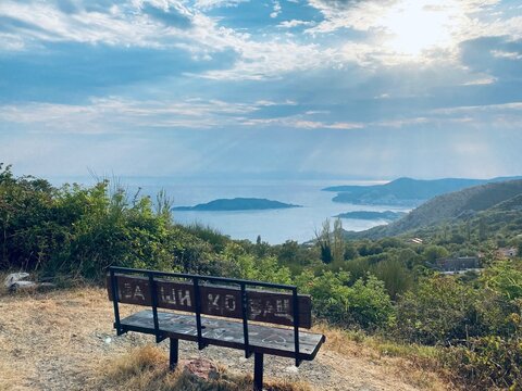 bench in the mountains
