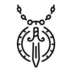 A line style icon showing viking necklace  