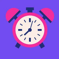 Pink Alarm Clock Vector Illustration