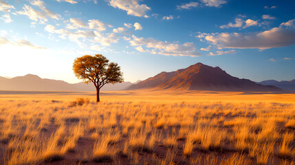 Fototapeta premium Vast Desert Single Tree