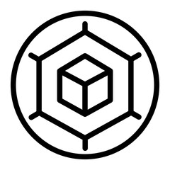 Cryptocurrency Line Icon – Business Asset Classification