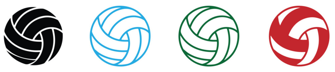 Volleyball ball, team sport, beach, indoor, net, court, game, match, competition, spike, serve, training, fitness, summer activity, isolated equipment, vector graphic