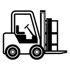Vector art of forklift truck isolated on white background