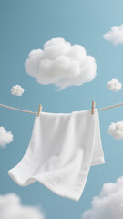 All-cotton fabric products hanging in the air
