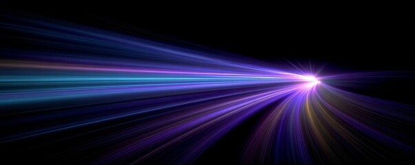 Abstract Light Streaks on Black Speed of Light, futuristic , abstract art