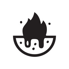 Fruit Bowl with Flame Vector Illustration