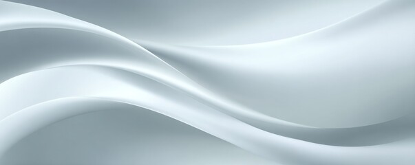 Elegant White Wavy Silk Abstract Background, Texture, Smoothness
