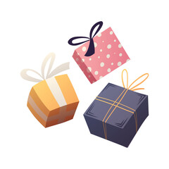 colorful gift boxes, vector illustration