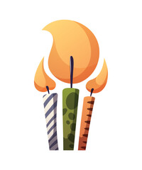 Jungle style Birthday candles, vector illustration.