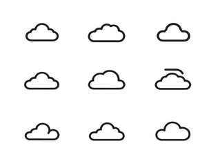 Sleek cloud download icons set with minimal style