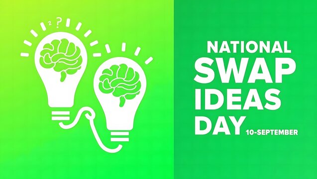 Celebrate National Swap Ideas Day on September 10th, encouraging creativity, collaboration, and sharing of innovative thoughts and knowledge between minds.