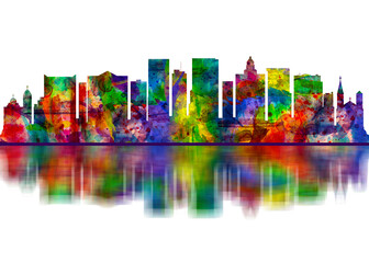 Obraz premium El Paso Texas Skyline, Cityscape Skyscraper Buildings Landscape City Downtown Abstract Landmarks Travel Background Modern Art Architecture