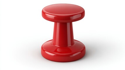 Red Plastic Push Pin Isolated on White, memo, bulletin
