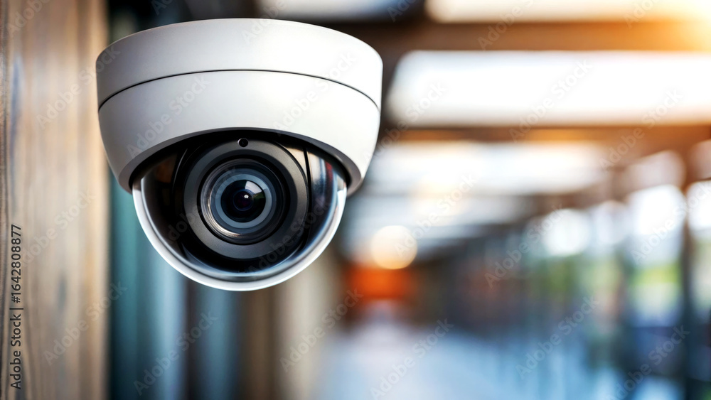 Aufkleber security camera monitoring office building image capture indoor environment close-up viewpoint asses