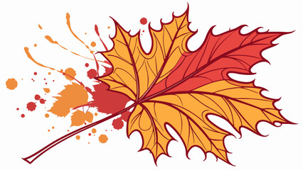 Obraz premium Autumn maple leaf vector design with fall colors for seasonal graphic design and creative projects