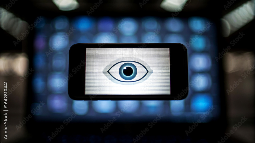 Aufkleber surveillance action security risks and privacy concerns in digital environments - mobile device pers