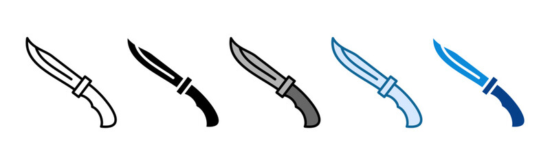 Combat Knife Icon Set Multiple Style Collection