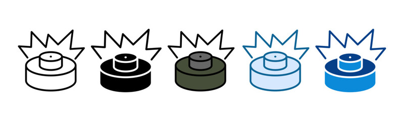 Landmine Icon Set Multiple Style Collection