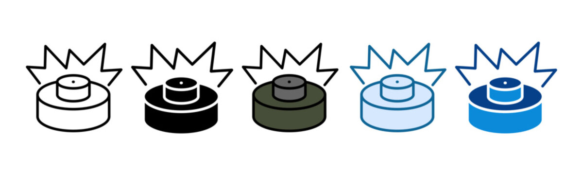 Landmine Icon Set Multiple Style Collection