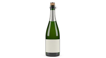 Sparkling Wine Bottle with Foil Cap and Blank Label Ready for Customization