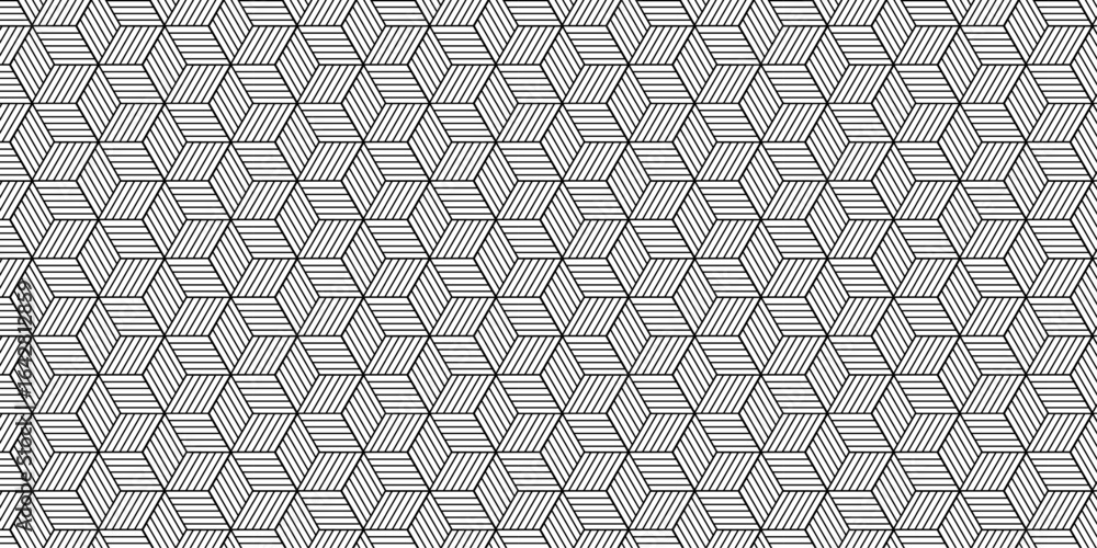 Poster seamless pattern with hexagon square cube geometric pattern shapes grid metal element texture design