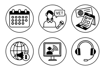vector illustration of a set of icons for web design
