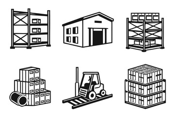 set of building icons