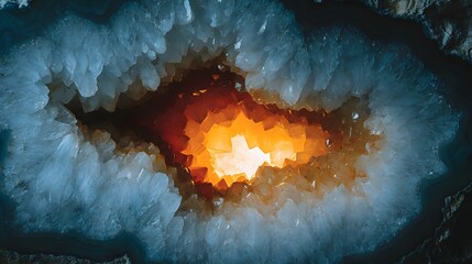 Crystal cave interior, showcasing intricate formations.
