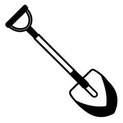 Vector art of shovel isolated on white background