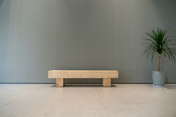 The wooden stools in the hall