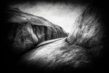 Gray stone passage