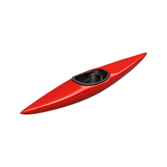Fototapeta premium Red kayak isolated on transparent background