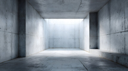 Obraz premium Empty concrete room, interior design, minimalist background, architectural photography, for website design